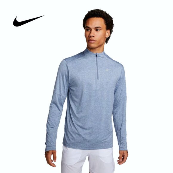 Nike Element Mens 1/2 Zip Dri FIT Long Sleeve Running Top Ash Blue - Picture 1 of 8